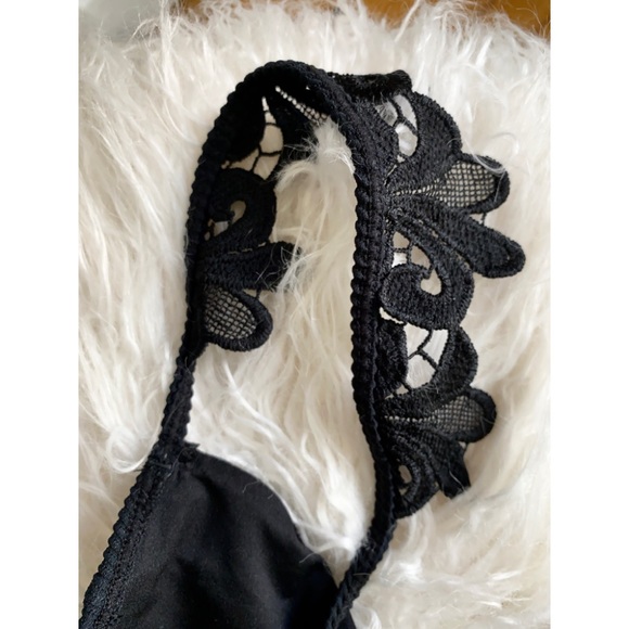 Black Lace Stretch Bralette, Small - Picture 2 of 5